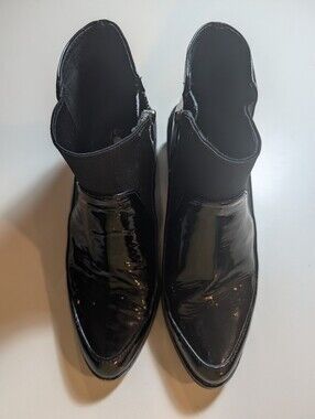Sol Sana Woman's Size 36/6 Black Patent Pointed Toe Ankle Boots - Women's